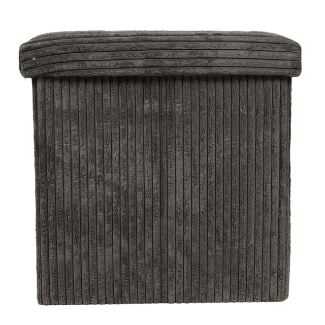 Taburet din velur-cord cu spațiu de depozitare TOBO, 38 x 38 x 38 cm