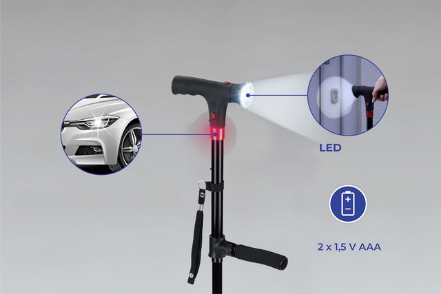 Baston multifuncțional cu funcție și stabilizare LED