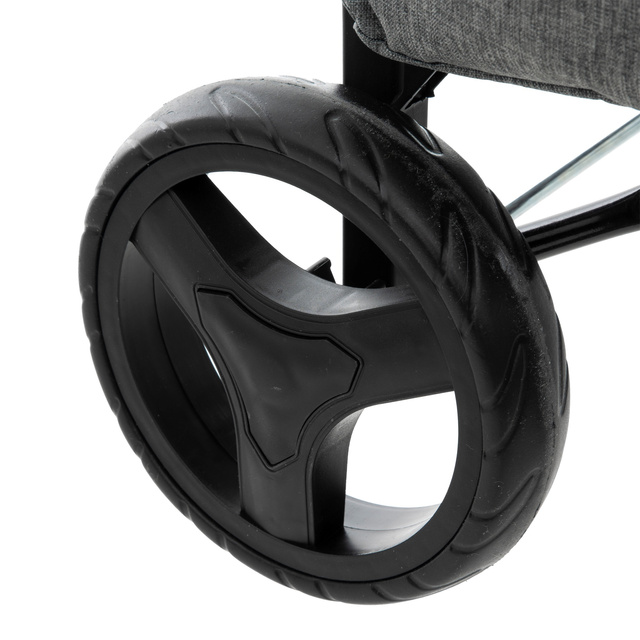 Cărucior de cumpărături pe roți, gri