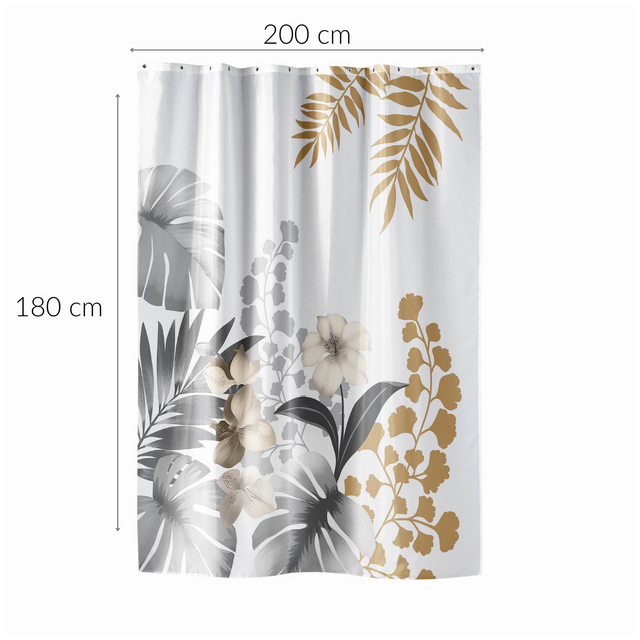 Perdea de duș cu model floral, KELLY, 180 x 200 cm