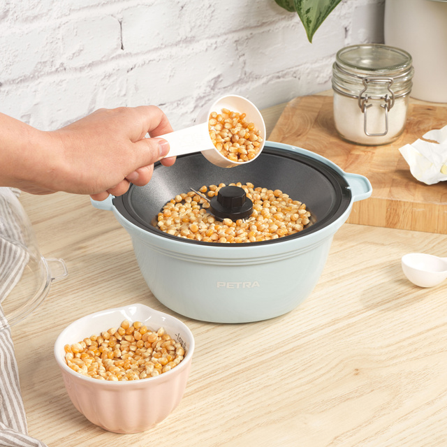 Aparat de făcut popcorn 2 în 1 PETRA + linguri