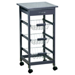 Bar de bucatarie mobil cu sertar si cosuri, 36 x 77 cm