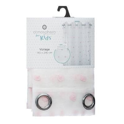 Perdea pentru camera unui copil cu imprimeu, pompoane, 140 x 240 cm