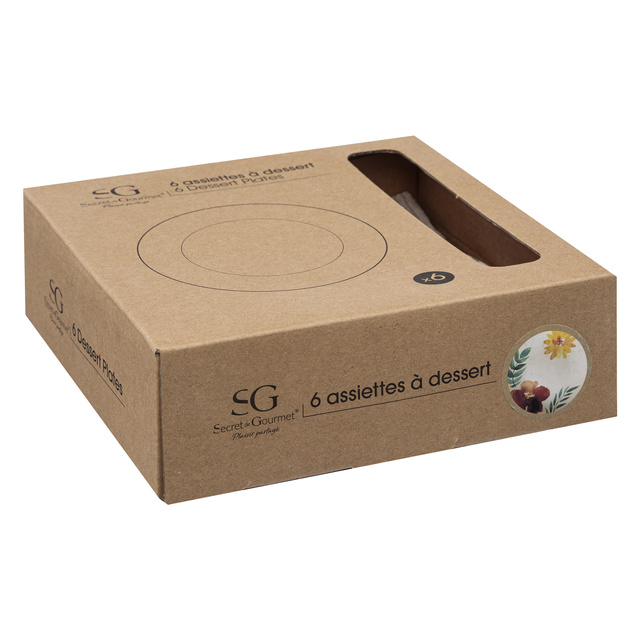 Farfurii desert MARGAUX, porțelan, 6 buc. × Ø 19 cm