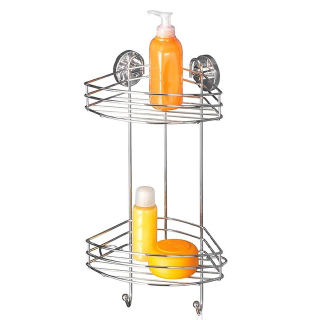 Raft colțar pentru baie, Vacuum-Loc, 2 niveluri - oțel cromat, WENKO