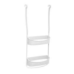 Suport pentru baie cu ventuze, 2 niveluri, Alb
