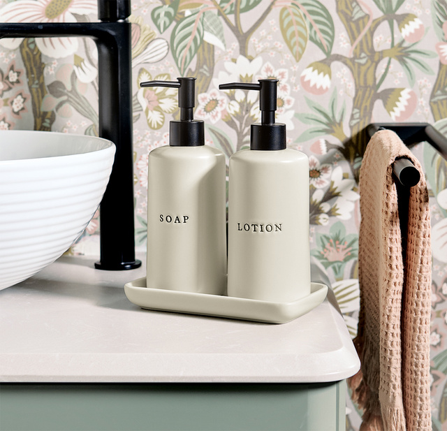 Set dozatoare ceramice pentru săpun și loțiune BATH STYLE, 3 piese