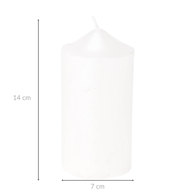 Candelă decorativă cu model metalic, 7 x 14 cm