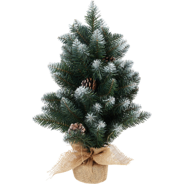 Brad artificial acoperit cu zăpadă, cu conuri, 60 cm