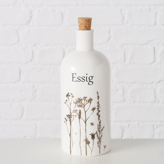 Sticla pentru ulei sau otet, Kamina, ceramica, alb