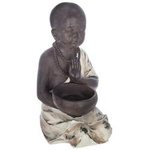 Figurina Buddha ZEN GARDEN, cu spațiu pentru bețișoare de tămâie sau o lumânare, maro
