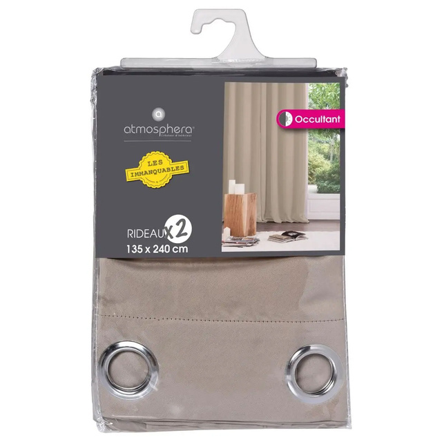 Set 2 draperii cu inele 135 x 240 cm