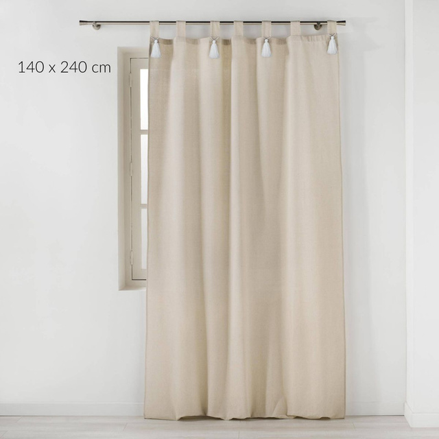 Perdea cu franjuri pe curele, CYRINE, 140 x 240 cm