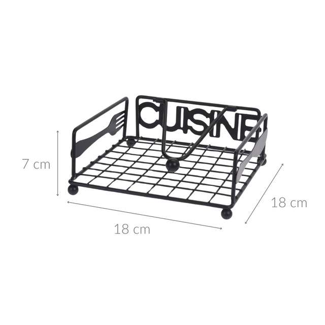 Suport servetel metalic CUISINE, 18 x 18 x 7 cm