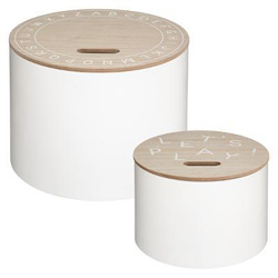 Set masute pentru copii, 2 buc, alb, Ø 35 cm