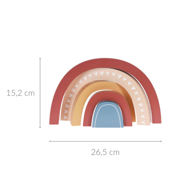 Curcubeu din lemn, decor pentru camera unui copil, 26,5 x 2,5 x 15,2 cm