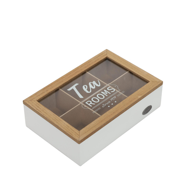 Recipient pentru ceai cu compartimente TEA ROOM, 23 x 15,5 x 8 cm