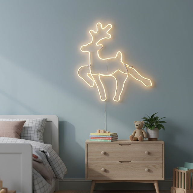 Decorațiune de Crăciun LED, ren, 54 x 59 cm