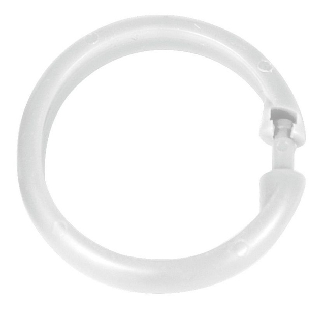 Inele pentru perdele de duș LARGE, 12 bucăți, Alb, Wenko