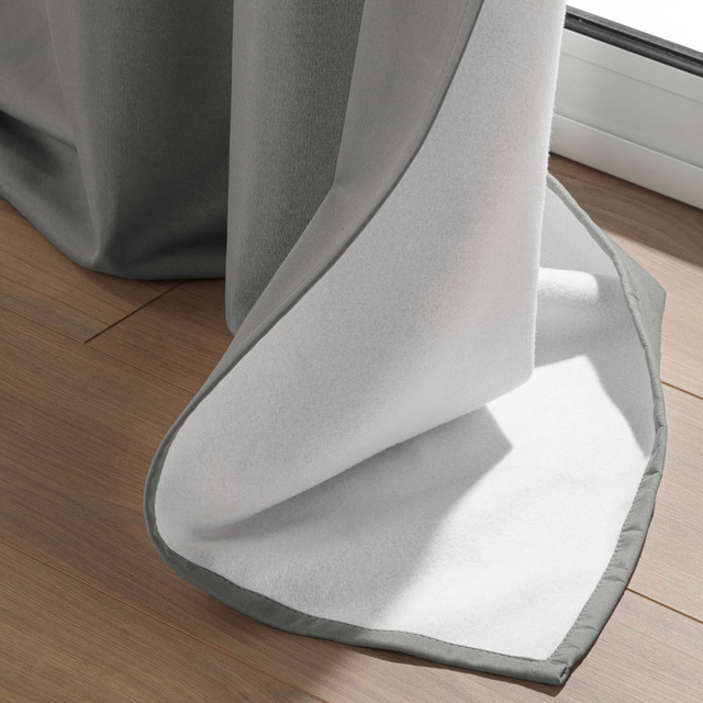 Perdea termică cu inele, strat dublu din microfibră, 135 x 260 cm