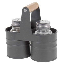 Set piper și sare într-un coș metalic, 13 x 6 cm