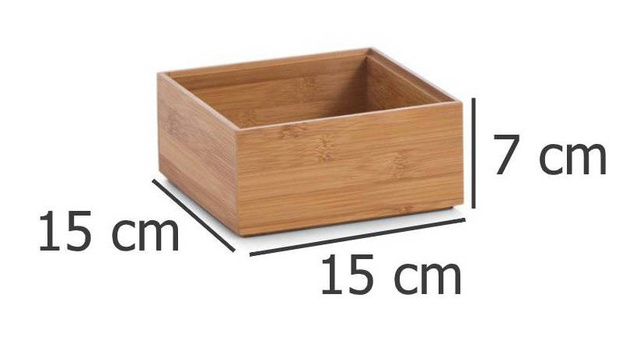 Recipient din bambus pentru depozitare, 15x15x7 cm, ZELLER