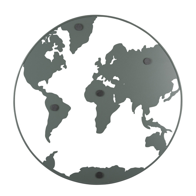 Tablou metalic, forma Pamant, WORLD, Ø 50 cm