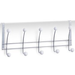 Cuier pentru usa cu 5 carlige, Alb, 48x20x10 cm, Zeller