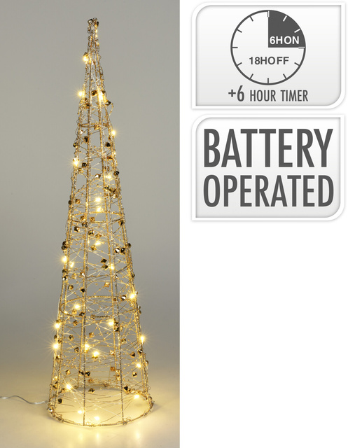 Brad de Crăciun din sârmă, figură cu LED de 60 cm