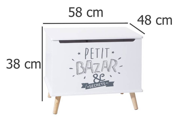 Cutie de jucarii „Petit Bazar & Secrets”, pe picioare, MDF