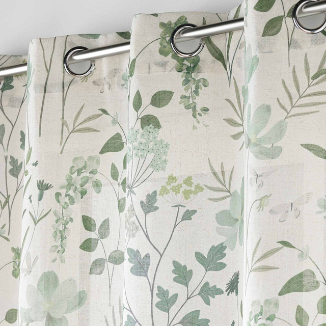 Perdeau cu ochiuri, efect de in, 140 x 260 cm, PALMIFLORA