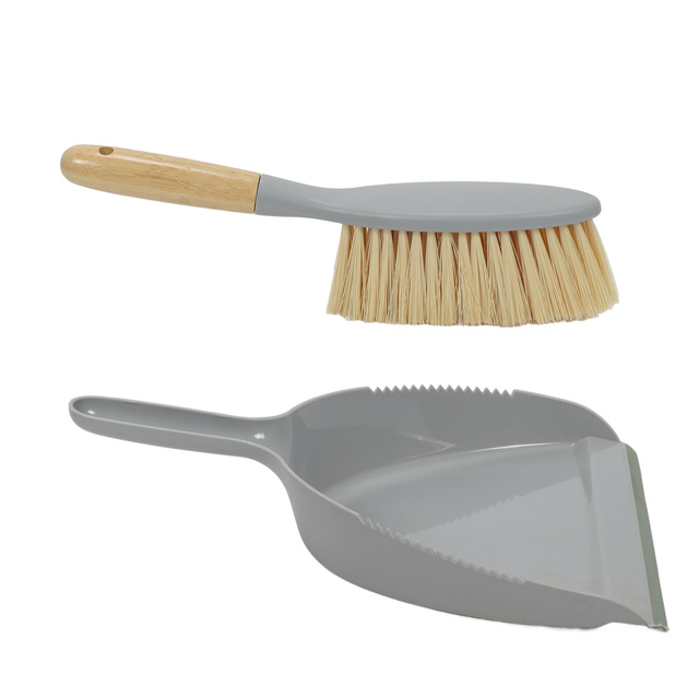 Mătură și recipient de praf din bambus