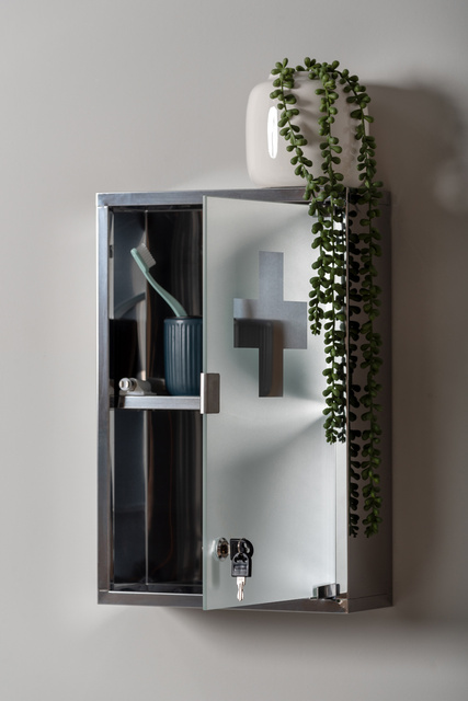 Dulap pentru medicamente cu rafturi present time, 25 x 48 x 12 cm