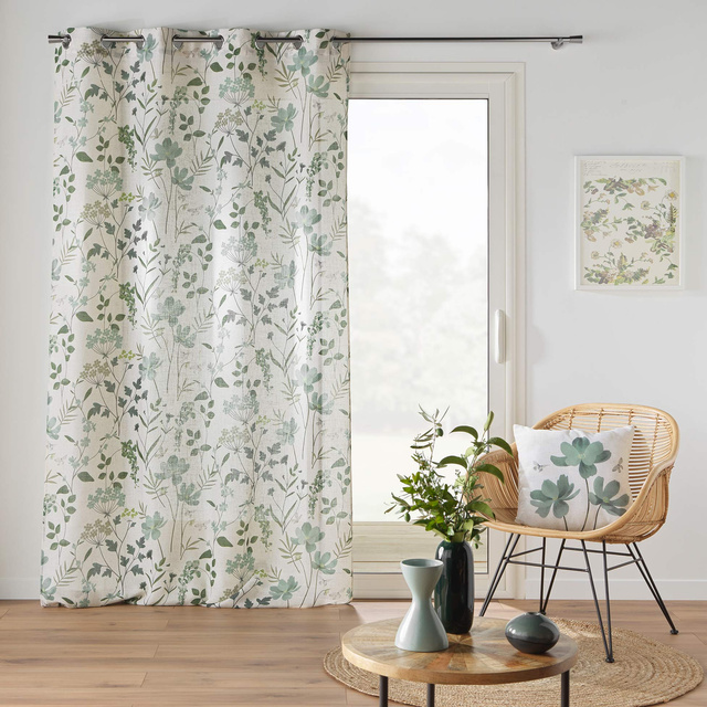 Perdeau cu ochiuri, efect de in, 140 x 260 cm, PALMIFLORA