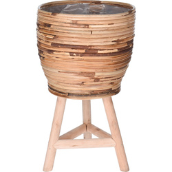 Ghiveci cu picioare, 18 x 35 cm, rattan