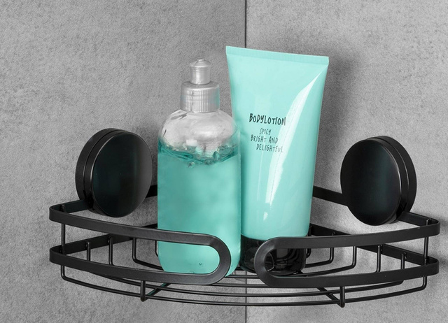 PAVIA Static-Loc raft de colt de dus, negru, Wenko