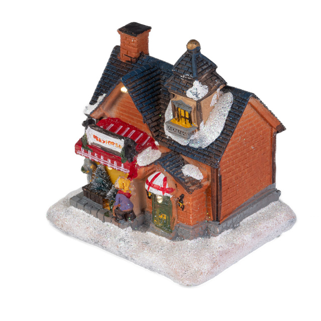 Decoratiune de Craciun Casa de iarna, iluminata LED, 15 x 12,5 x 9,5 cm