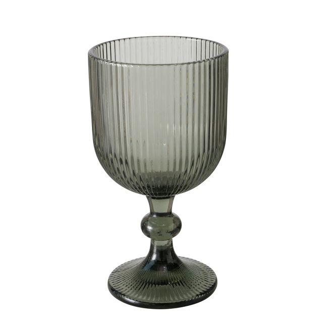 Pahar pentru vin din sticla canelata Rigano, gri