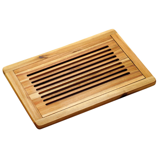 Tocator cu recipient pentru firimituri, lemn de salcam, 47 x 32 cm