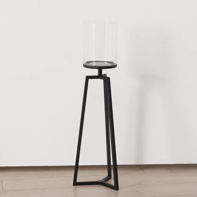 Suporturi de lumanari din sticla pe cadru metalic Cosa, 75-95 cm