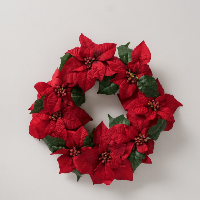 Coroană de Crăciun din flori de stea, Ø 50 cm