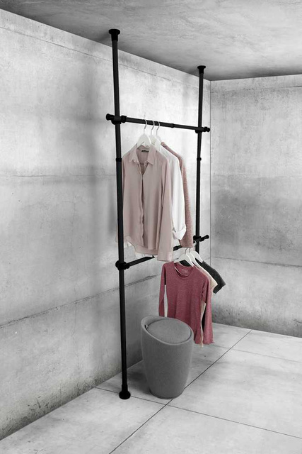 Șină de garderobă, șină de îmbrăcăminte HERKULES 2 bucăți, 75-120 cm, WENKO