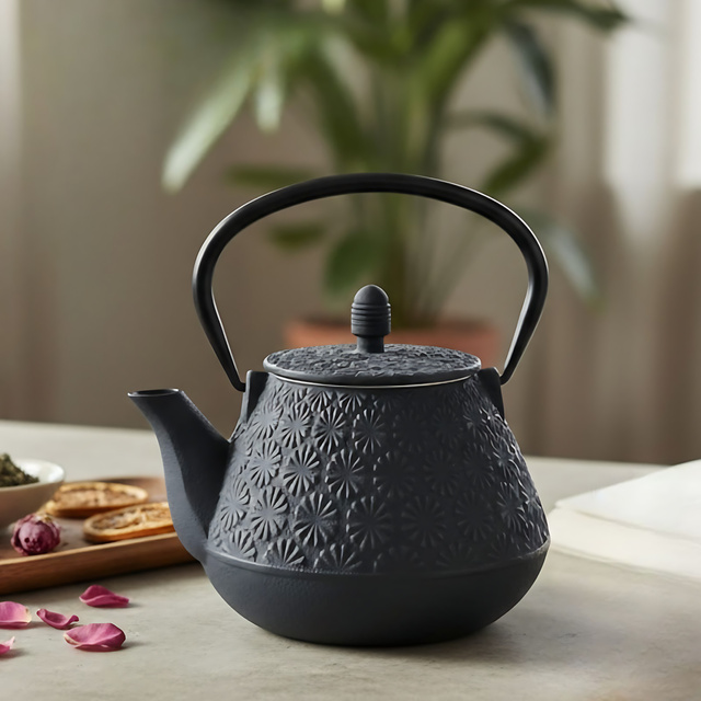 Ceainic din fontă cu infuzor TAKI, 1000 ml, negru