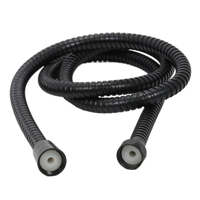 Furtun pentru dus, negru, inox, 150 cm, 1/2