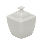 Zaharnita din portelan cu capac, 320 ml, alb