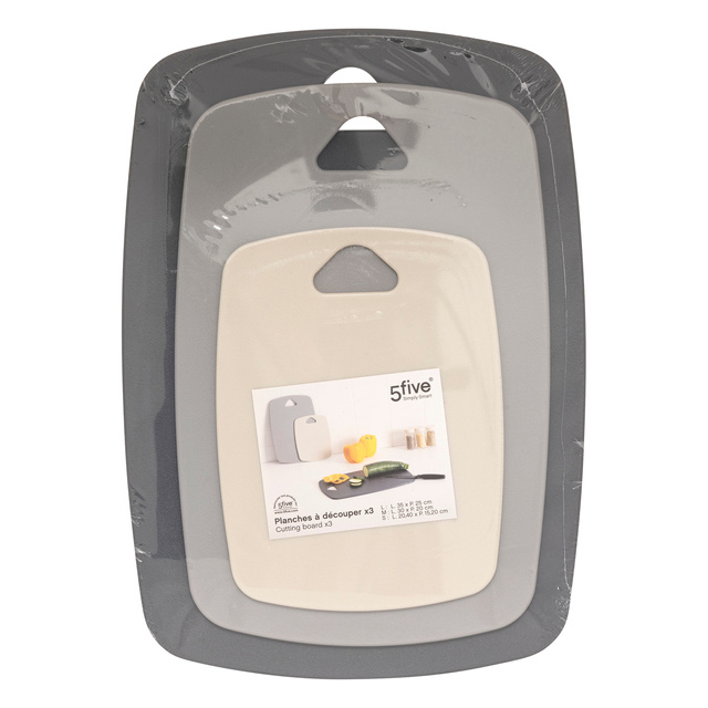 Set de 3 tocătoare din plastic, 3 culori și dimensiuni diferite