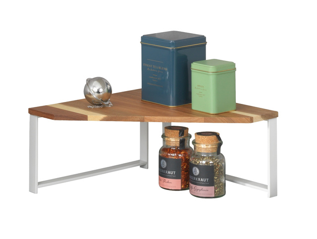 Raft bucatarie coltar pentru blat LOUISA, lemn de salcam