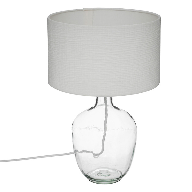 Lampa de masa cu baza din sticla transparenta, 43,5 cm