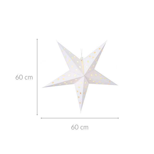 Stea LED din hârtie, decor de Crăciun, 60 cm