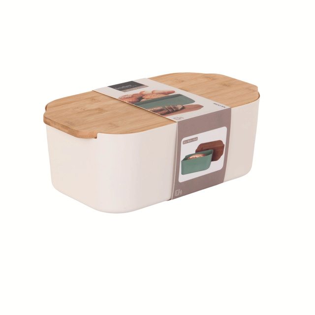 Cutie de paine cu capac din bambus, 33 x 18,5 x 12 cm
